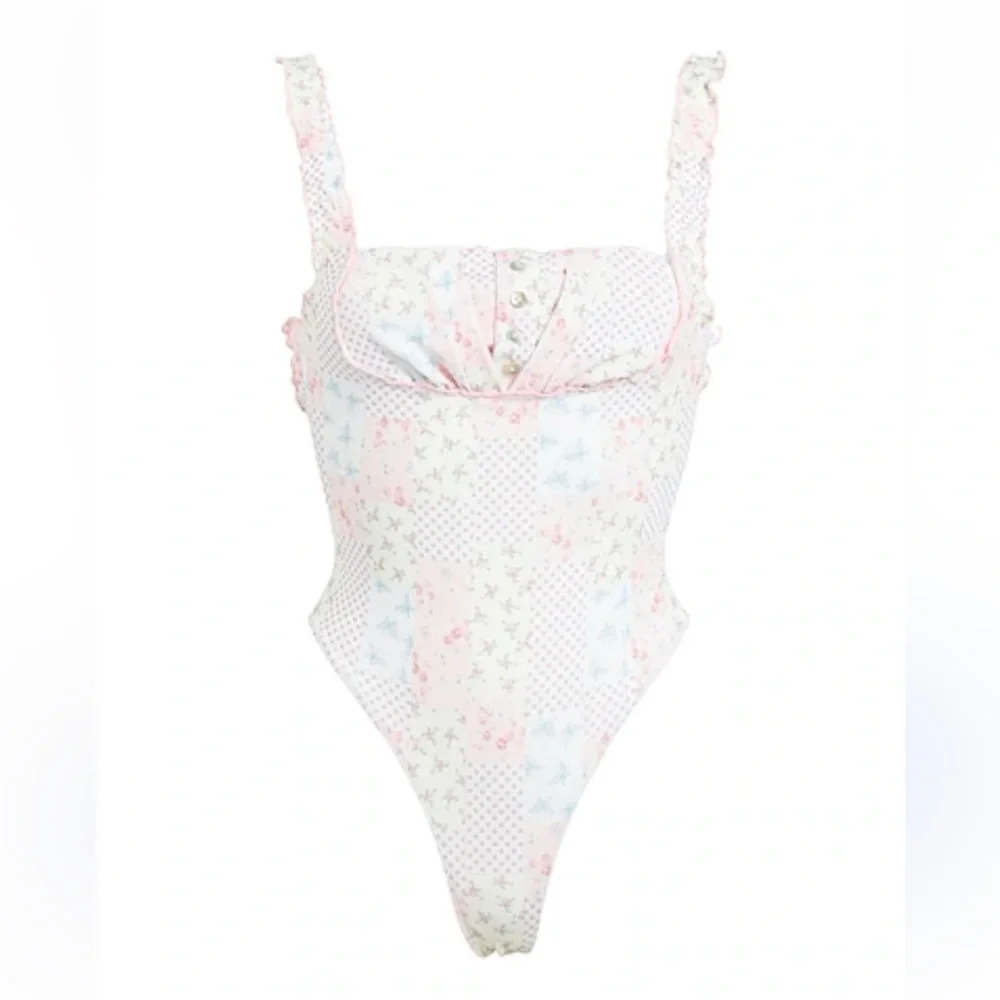 New! Frankie's Bikinis x Sydney Sweeney Verona Patchwork One Piece 51532